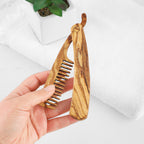 Folding Olive Wood Beard Comb – Premium Handmade Grooming Tool - The Peony Haus