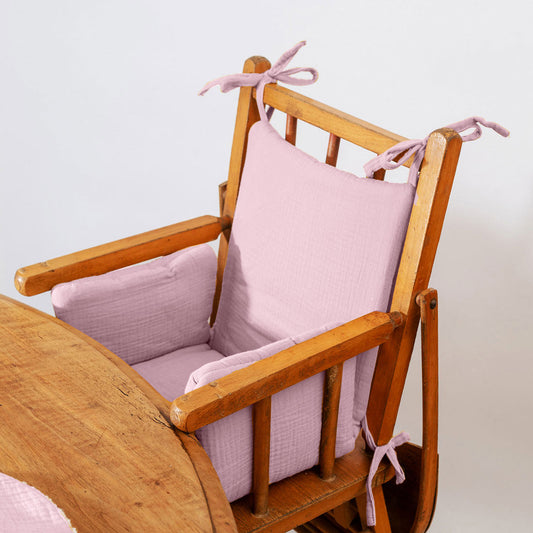 Cushion High Chair in Organic Cotton - Pink - The Peony Haus