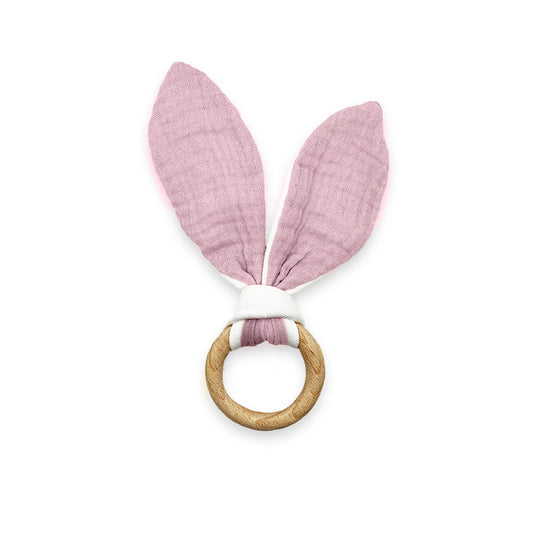 Organic Cotton Teething Ring - Pink - The Peony Haus