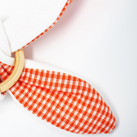 Organic Cotton Teething Ring - Vichy - The Peony Haus