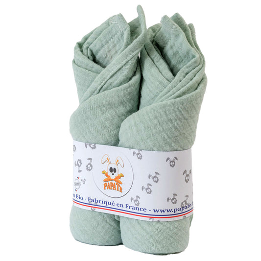 Organic Cotton Swaddles - Green - The Peony Haus