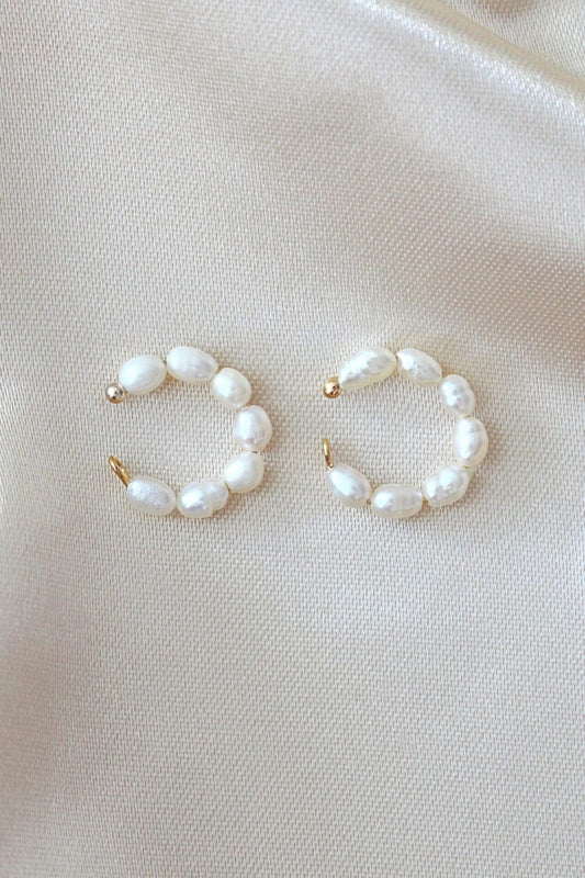 18 Karats Freshwater Pearl Ear Cuffs (Pair) - The Peony Haus