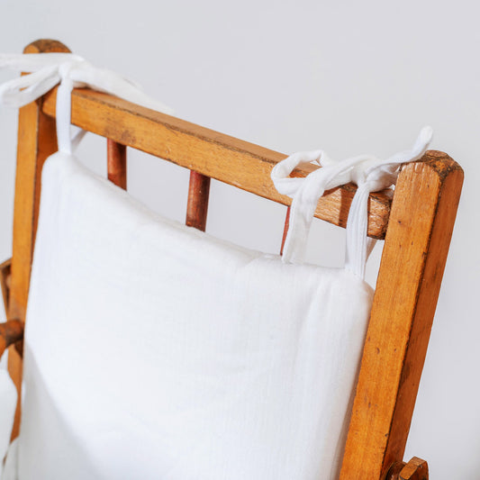 Cushion High Chair in Organic Cotton - White - The Peony Haus