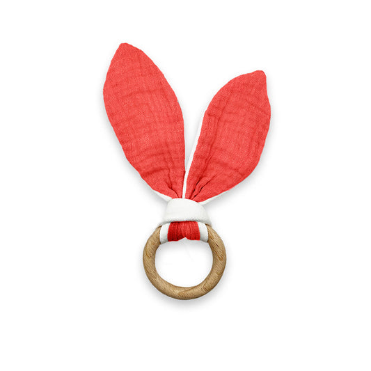 Organic Cotton Teething Ring - Strawberry - The Peony Haus