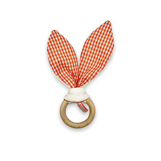 Organic Cotton Teething Ring - Vichy - The Peony Haus