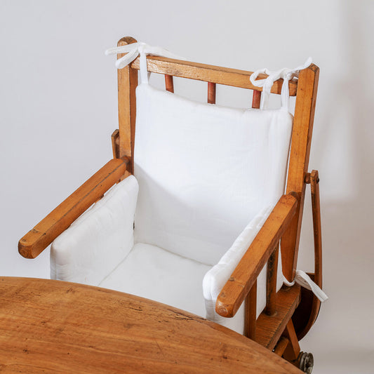 Cushion High Chair in Organic Cotton - White - The Peony Haus
