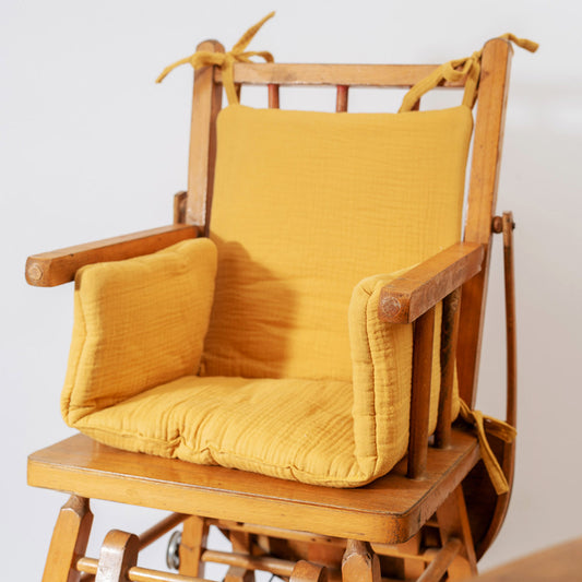 Cushion High Chair in Organic Cotton - Honey - The Peony Haus