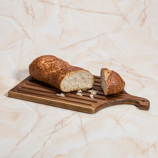 Acacia Wood Slotted Bread Board  10" x 18" - The Peony Haus