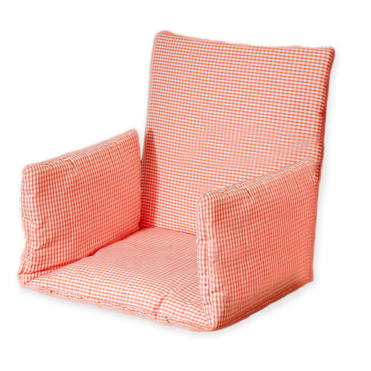 Cushion High Chair in Organic Cotton - Vichy - The Peony Haus