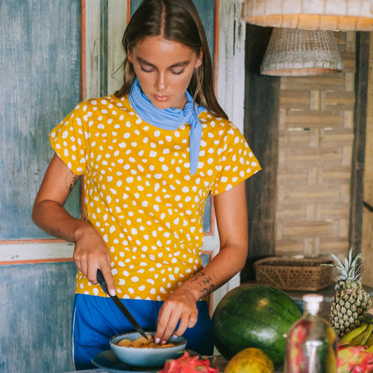 ARNOLDI Organic Cotton Shirt, in Golden Saffron - The Peony Haus