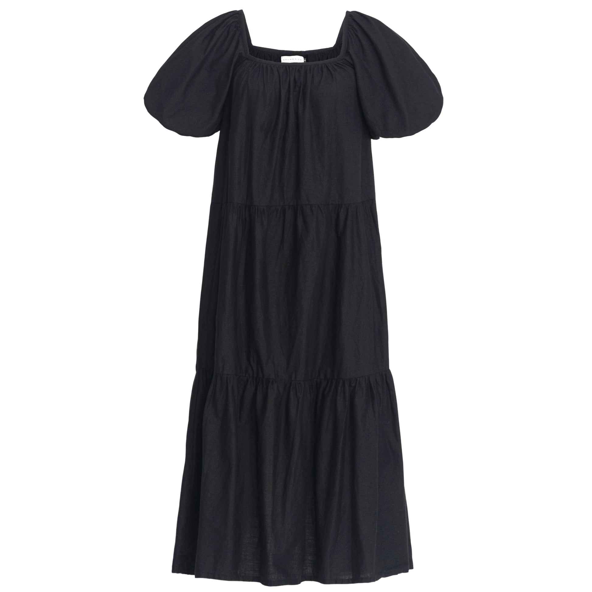 ROSEMARY Cotton Prairie Dress, in Black - The Peony Haus
