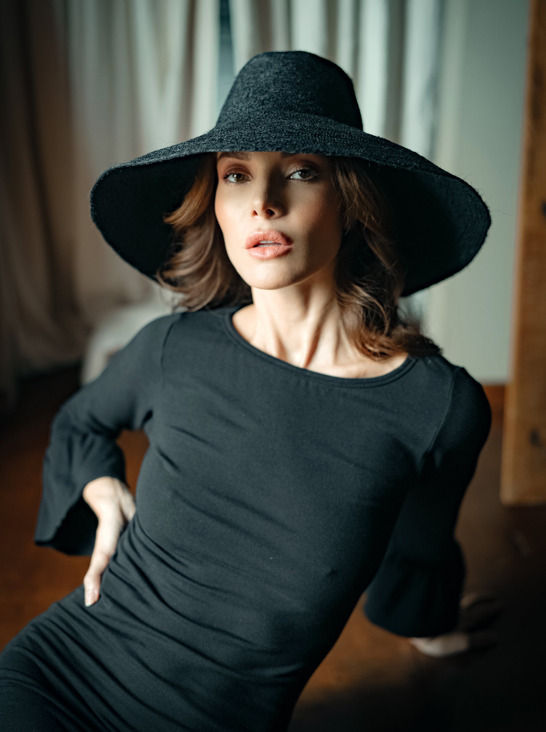 RIRI Jute Straw Hat, in Black - The Peony Haus