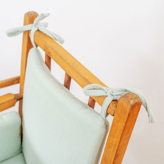 Cushion High Chair in Organic Cotton - Green - The Peony Haus