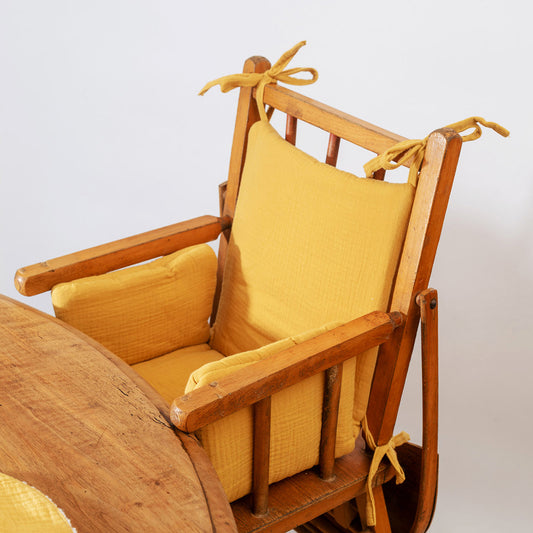 Cushion High Chair in Organic Cotton - Honey - The Peony Haus