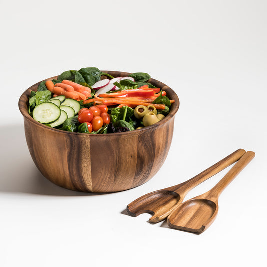 Soro Large Salad Bowl with Servers - The Peony Haus