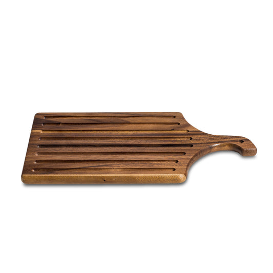 Acacia Wood Slotted Bread Board  10" x 18" - The Peony Haus