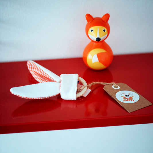 Organic Cotton Teething Ring - Vichy - The Peony Haus