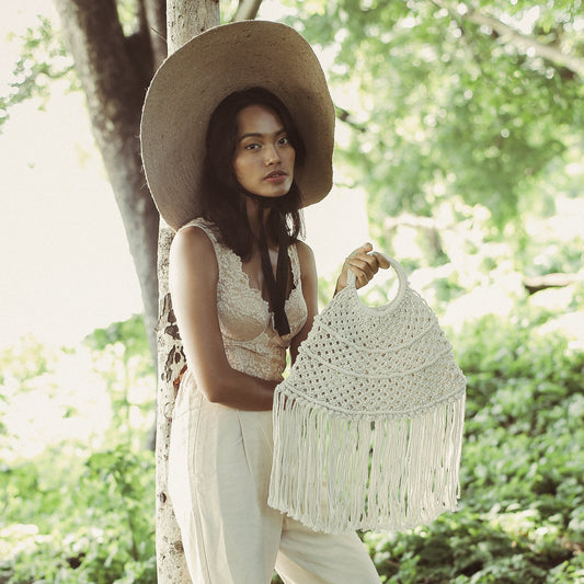 Amer Macrame Fringe Bag - The Peony Haus