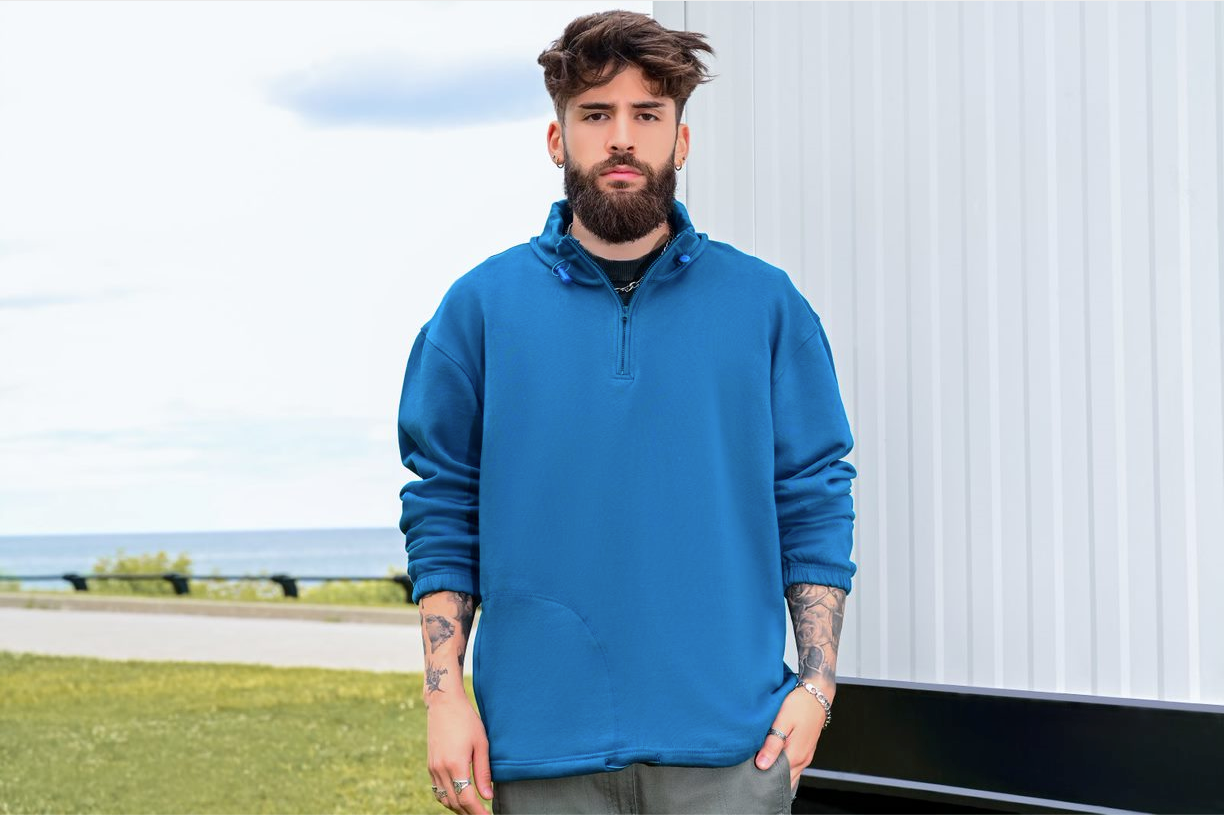 QUARTER ZIP SWEATER