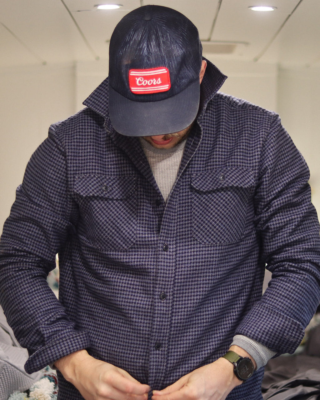 Grand Flannel, Dark Blue Mini Check