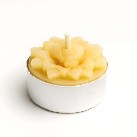 Honeybee Flower Beeswax Tealight Candles
