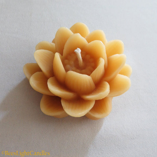 Delicate Lotus Flower Beeswax Candle