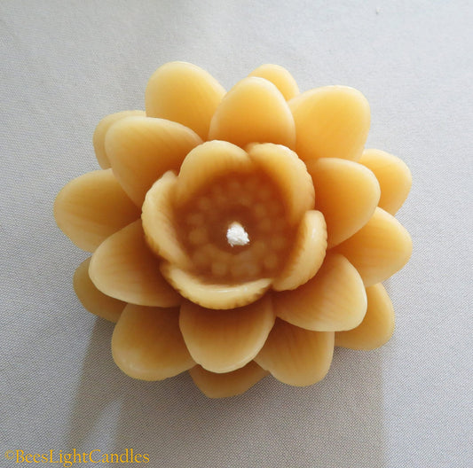 Delicate Lotus Flower Beeswax Candle