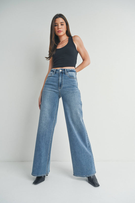JBD HR Palazzo Wide Leg Jean - 93% Cotton