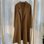 Water Ripple Cashmere Women's Long Reversible Coat – Luxury &