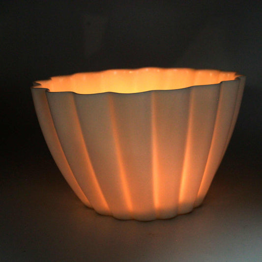 Elysian Fluted Porcelain Candle Holder - The Peony Haus
