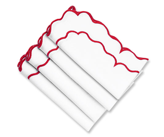 Red Scalloped Napkins