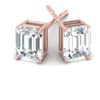 Emerald Cut Diamond Stud Earrings