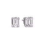 Emerald Cut Diamond Stud Earrings