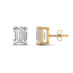 Emerald Cut Diamond Stud Earrings