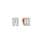 Emerald Cut Diamond Stud Earrings