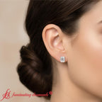 Emerald Cut Diamond Stud Earrings