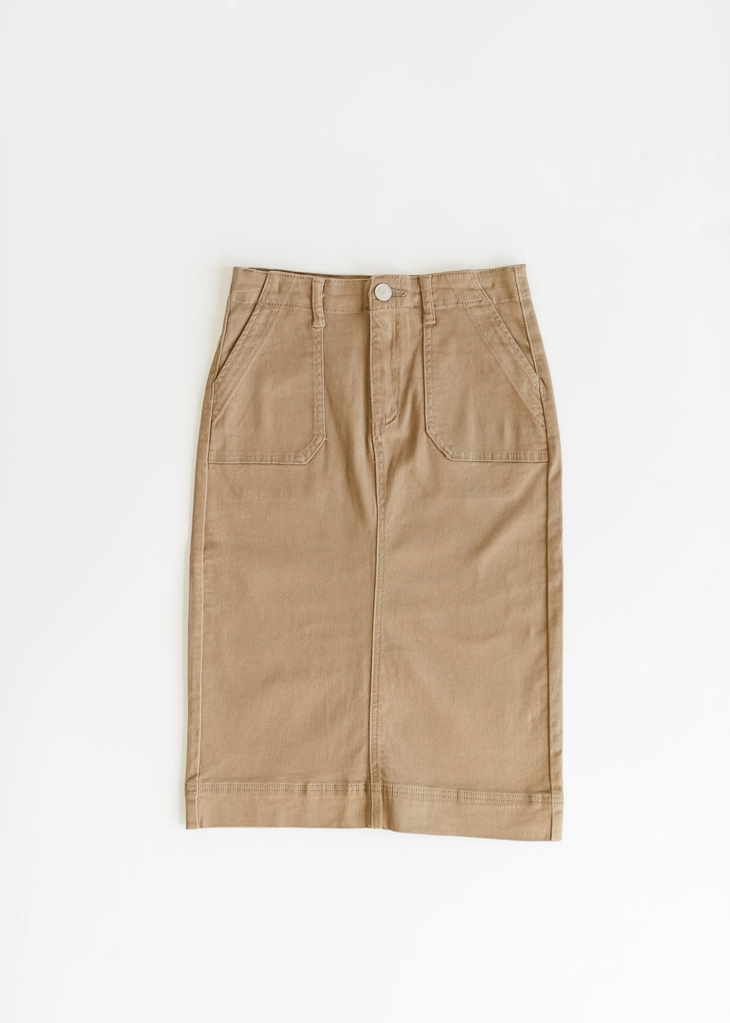 Erica Cotton Twill Midi Skirt - 98% Cotton