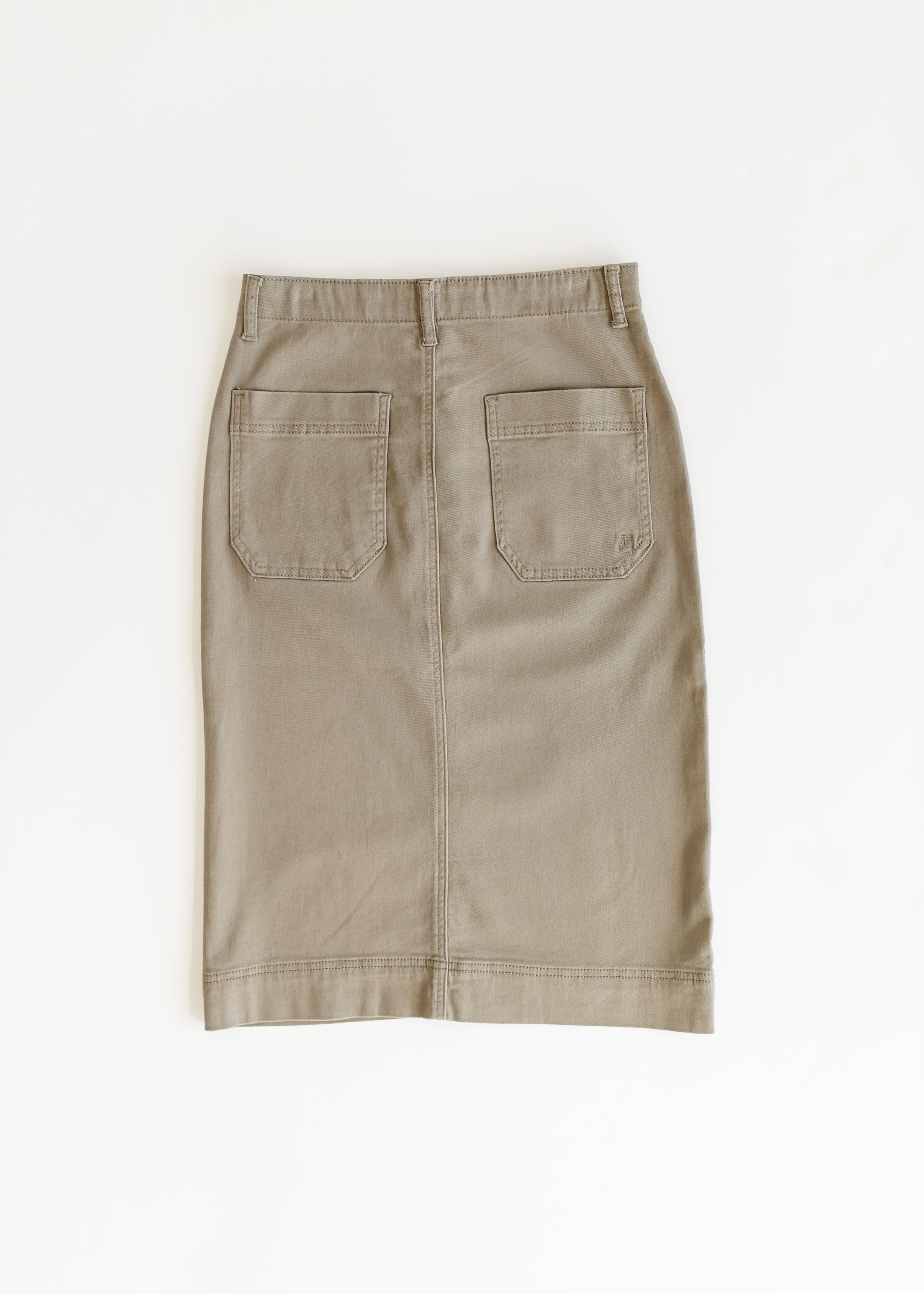 Erica Cotton Twill Midi Skirt - 98% Cotton