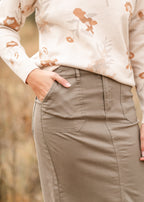 Erica Cotton Twill Midi Skirt - 98% Cotton