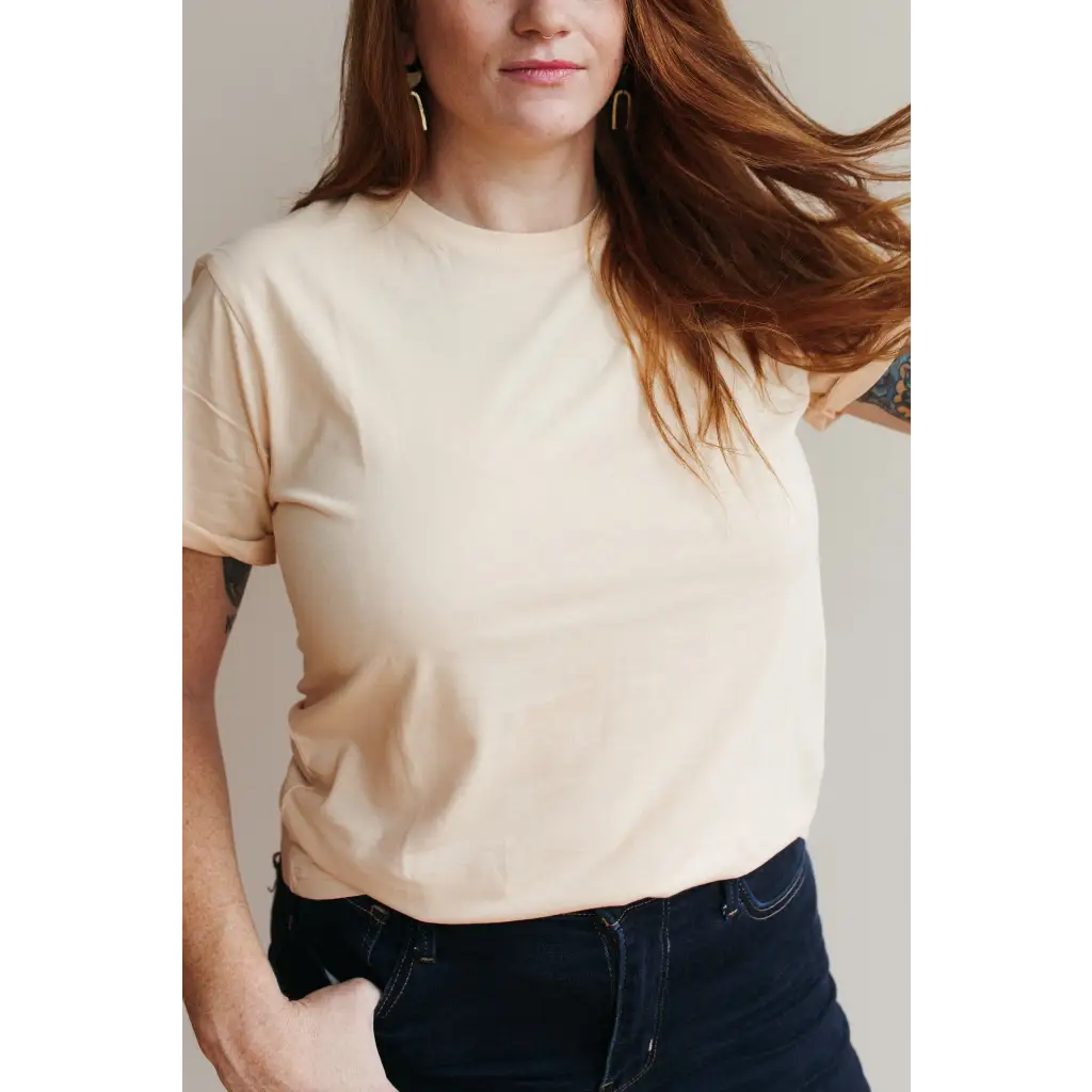 The Everyday Organic Cotton Tee in Peach
