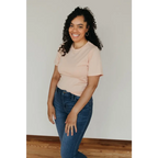 Basic Adult Organic Cotton T-Shirt in Peach