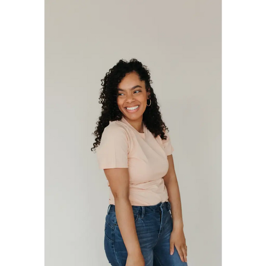 Basic Adult Organic Cotton T-Shirt in Peach