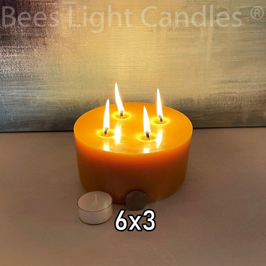 6x3" Beeswax Pillar Candle