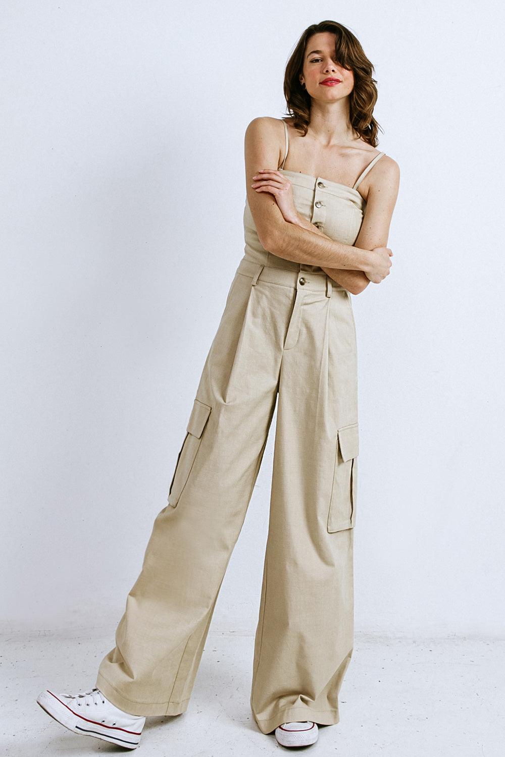 ROYAL AFFAIR WOVEN JUMPSUIT - 97% Cotton