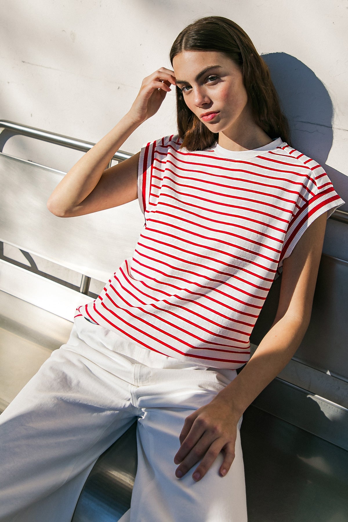DRIFTWOOD DAYDREAMS KNIT TOP - 90% Cotton