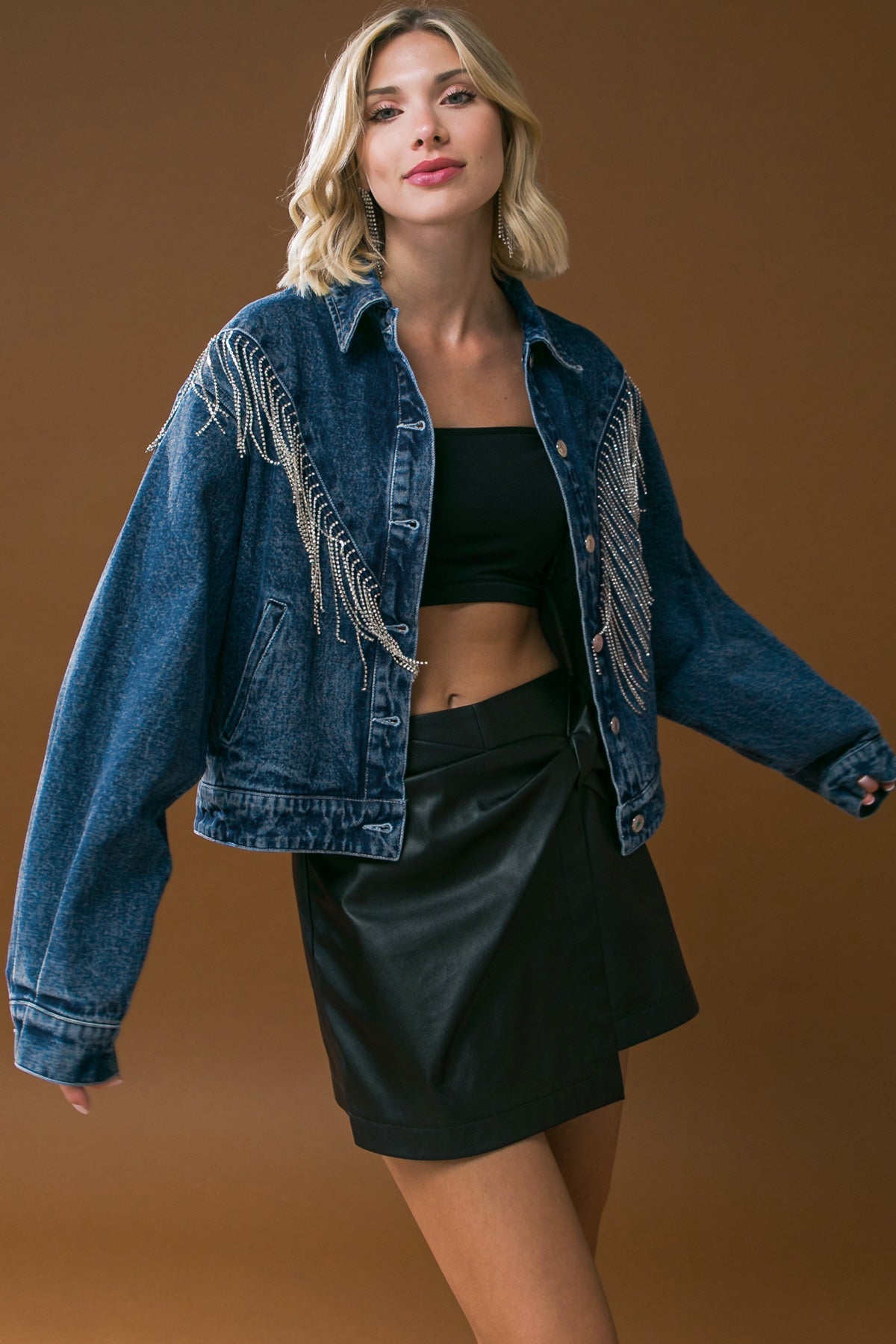STUNNING EXCELLENCE WASHED DENIM JACKET - 90% Cotton