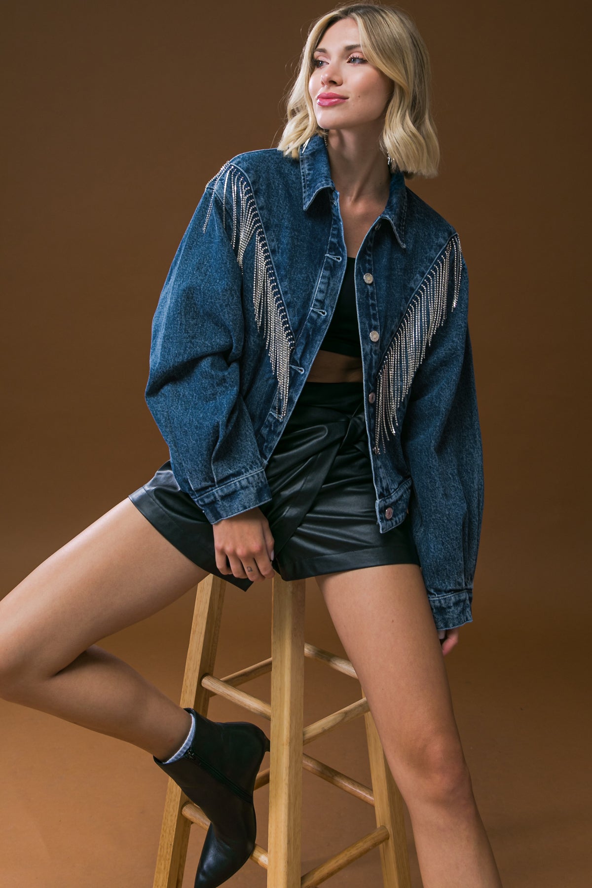 STUNNING EXCELLENCE WASHED DENIM JACKET - 90% Cotton
