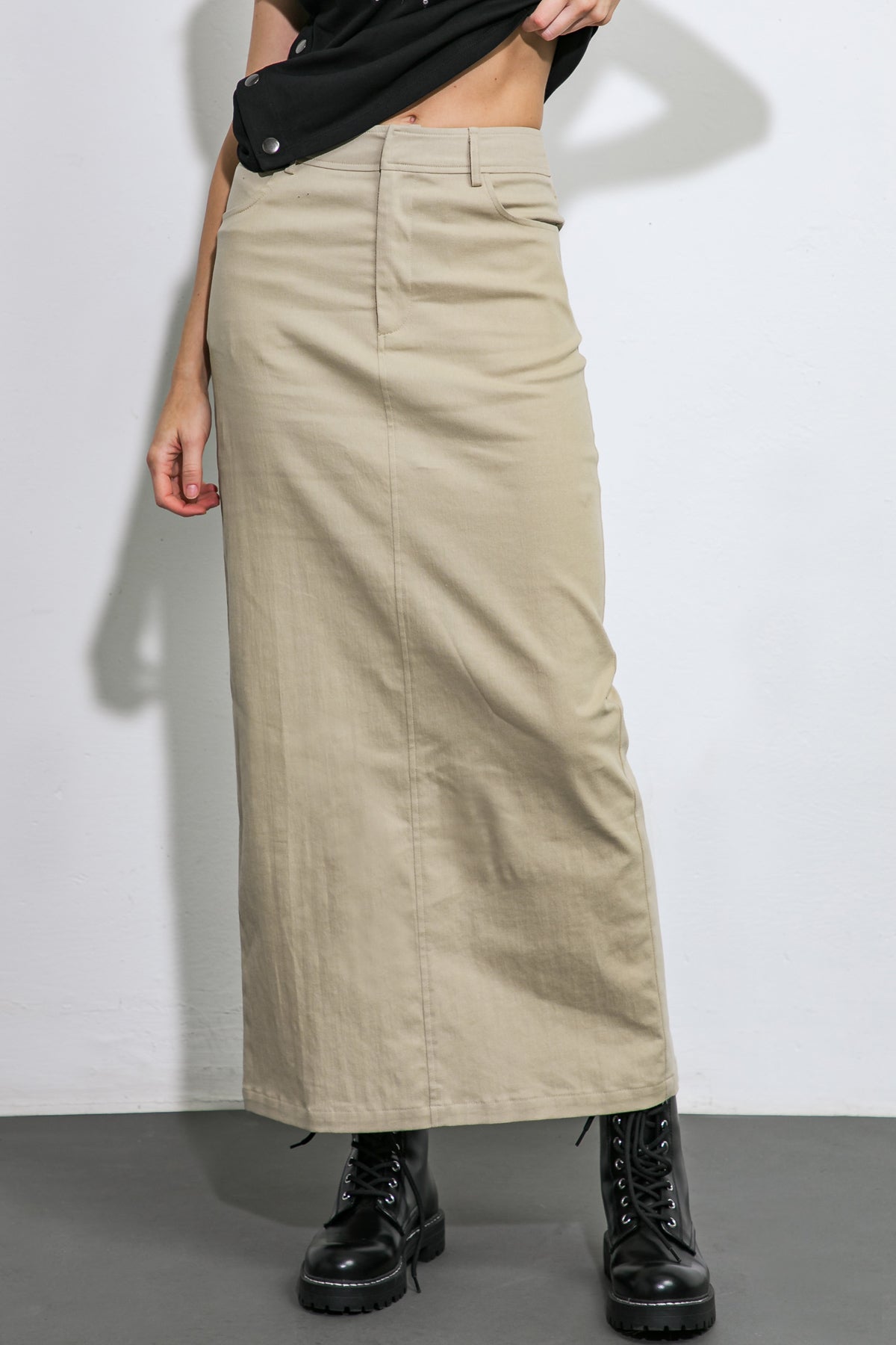 MY LOVE MINE ALL MINE WOVEN MIDI SKIRT - 97% Cotton