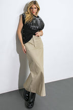 MY LOVE MINE ALL MINE WOVEN MIDI SKIRT - 97% Cotton