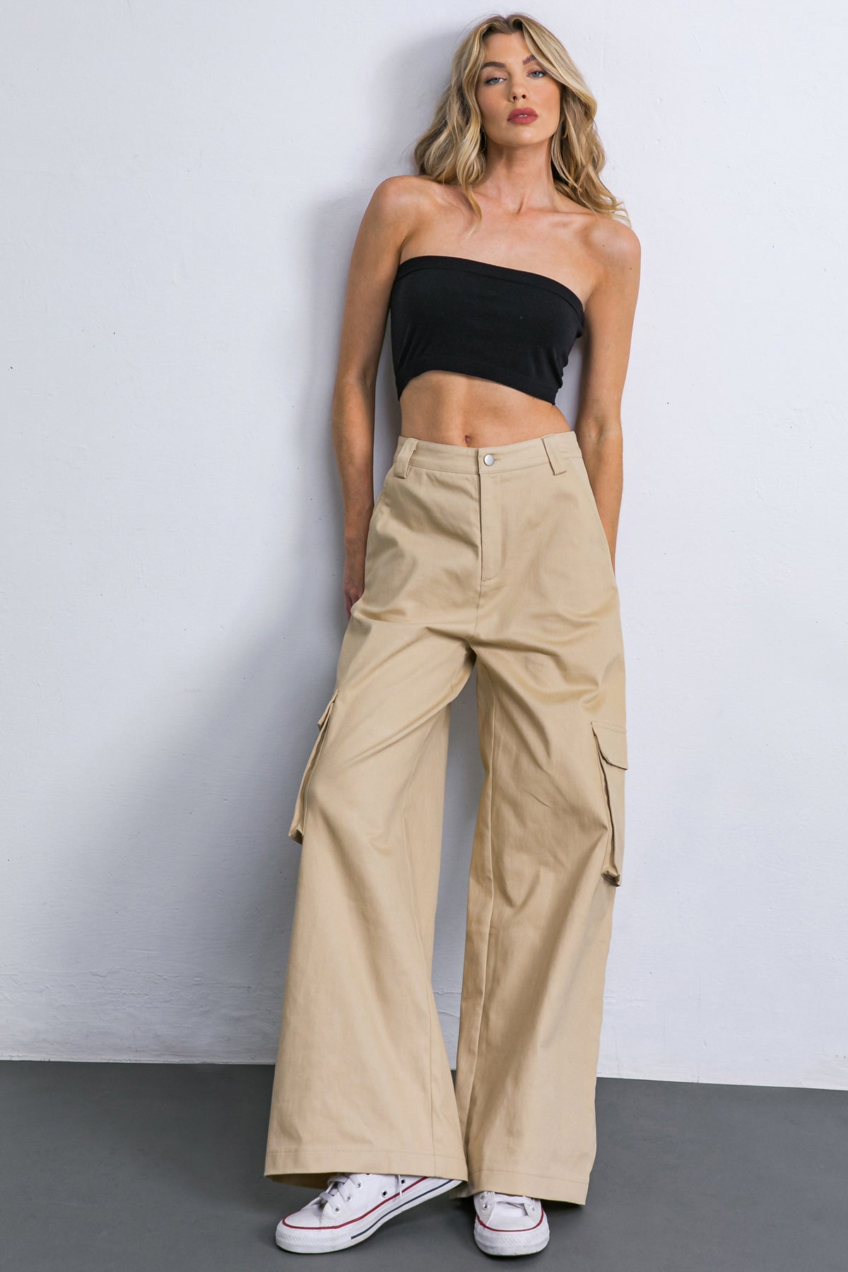 ADORABLE POSH WOVEN CARGO PANTS - 97% Cotton